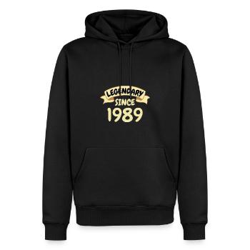34th birthday gift Legendary since 1989 - Men’s Premium Organic Hoodie - black - Front - Nico (187cm)