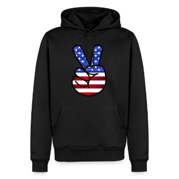 Amérique - Sweat à capuche Premium bio Homme - noir - Devant - Nico (187cm)