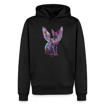 Chat Sphynx pour les amoureux des chats - Sweat à capuche Premium bio Homme - noir - Devant - Nico (187cm)