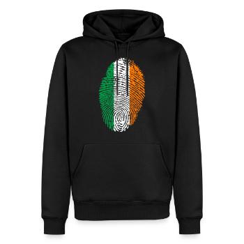 IRLANDE / IRLANDE - Sweat à capuche Premium bio Homme - noir - Devant - Nico (187cm)