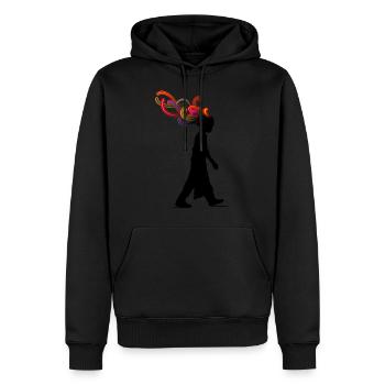 dreamer - Sweat à capuche Premium bio Homme - noir - Devant - Nico (187cm)