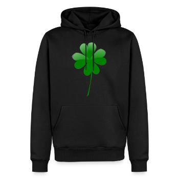 kleeblatt glueck shamrock luck four leaf clover43 - Männer Premium Bio Hoodie - Schwarz - Vorne - Nico (187cm)