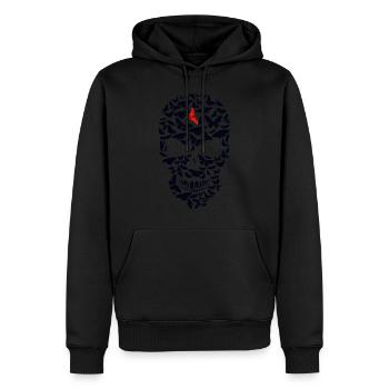 head of death butterfly skull crane fantasy design - Men’s Premium Organic Hoodie - black - Front - Nico (187cm)