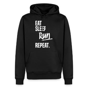 EAT SLEEP RUN - Sweat à capuche Premium bio Homme - noir - Devant - Nico (187cm)