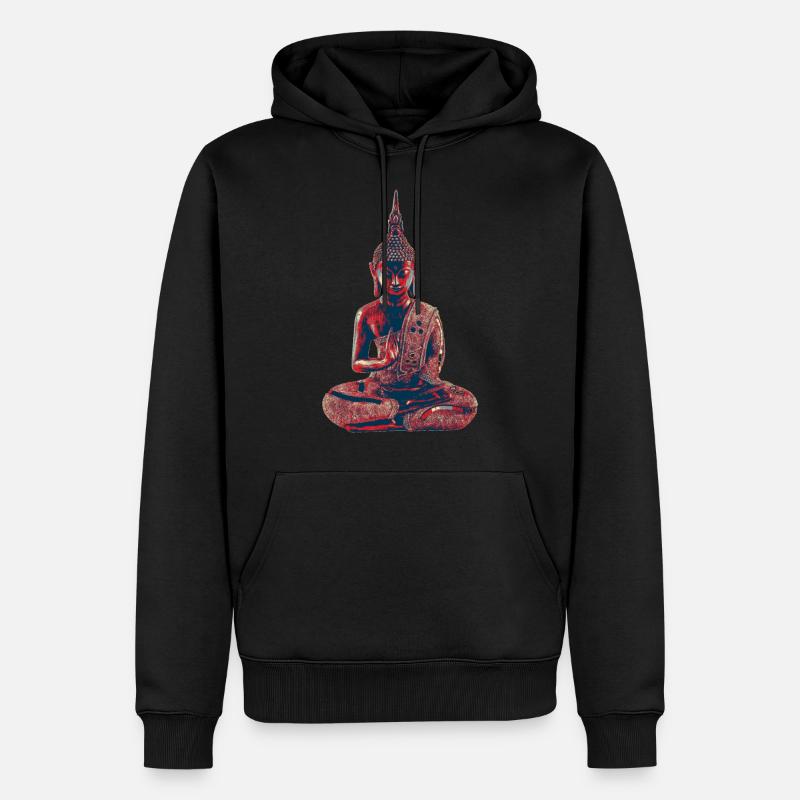 Buddha - Männer Premium Bio Hoodie - Schwarz