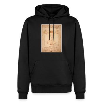 Leonardo da Vinci humain - Sweat à capuche Premium bio Homme - noir - Devant - Nico (187cm)