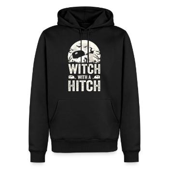 Sorcière caravane maman costume campeur - Sweat à capuche Premium bio Homme - noir - Devant - Nico (187cm)