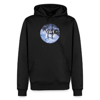 Vertraue niemals - Männer Premium Bio Hoodie - Schwarz - Vorne - Nico (187cm)