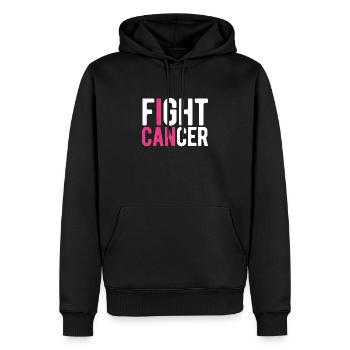 Combattre le cancer - Sweat à capuche Premium bio Homme - noir - Devant - Nico (187cm)