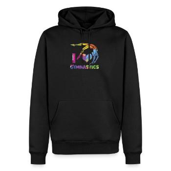 Ich liebe Gymnastik Gymnastik macht es besser - Männer Premium Bio Hoodie - Schwarz - Vorne - Nico (187cm)