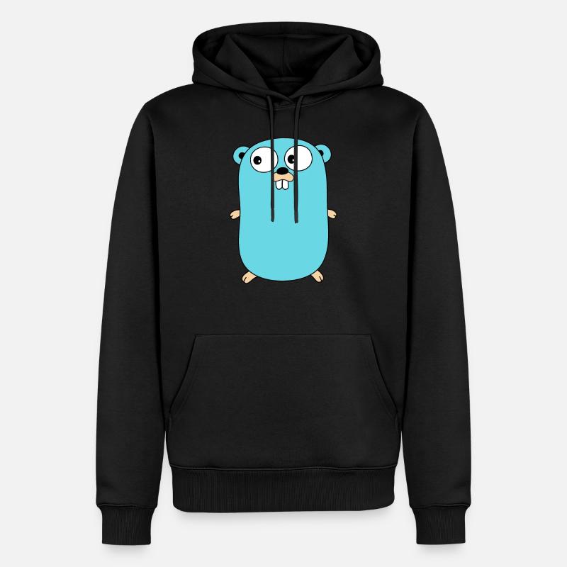 Golang - Gopher - Sweat à capuche Premium bio Homme - noir
