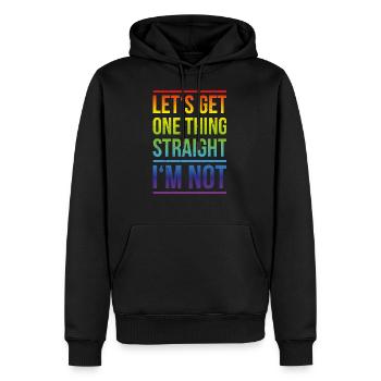 Not Straight Gay Gay Pride CSD Gift LGBT - Men’s Premium Organic Hoodie - black - Front - Nico (187cm)