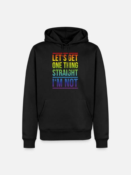 Non Gay Gay Pride CSD Gift LGBT - Felpa con cappuccio ecologica premium da uomo - nero
