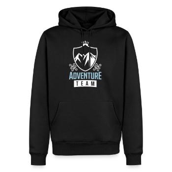 mountains wappen berge team - Männer Premium Bio Hoodie - Schwarz - Vorne - Nico (187cm)