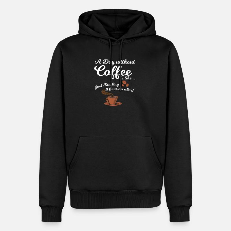 Coffee Kaffee - Männer Premium Bio Hoodie - Schwarz