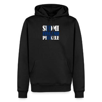 Drapeau finlandais avec Suomi Finland Perkele - Sweat à capuche Premium bio Homme - noir - Devant - Nico (187cm)