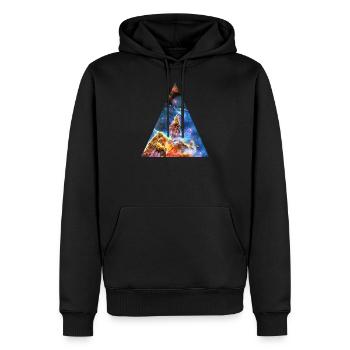 Weltraum Nebel Kosmos Galaxie Universum Weltall - Männer Premium Bio Hoodie - Schwarz - Vorne - Nico (187cm)