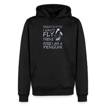 Penguins can't fly - Men’s Premium Organic Hoodie - black - Front - Nico (187cm)