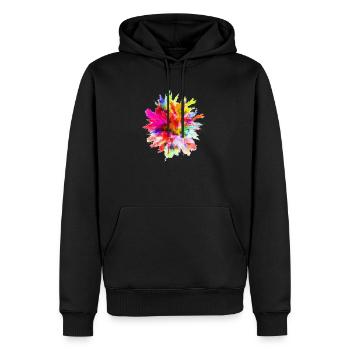 Tache d'aquarelle - Sweat à capuche Premium bio Homme - noir - Devant - Nico (187cm)