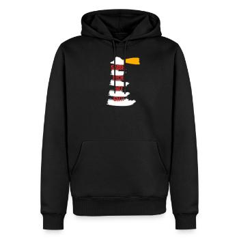 Sabbel nich dat geit! Plattdeutsch Leuchtturm - Männer Premium Bio Hoodie - Schwarz - Vorne - Nico (187cm)