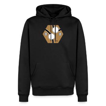 Tile Brown - Männer Premium Bio Hoodie - Schwarz - Vorne - Nico (187cm)