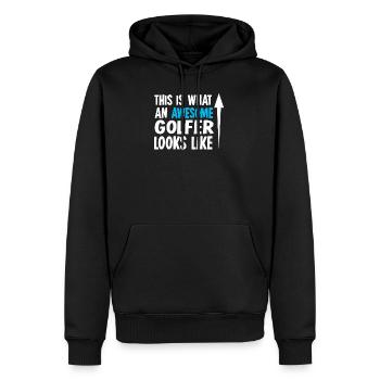 Golfeur - Sweat à capuche Premium bio Homme - noir - Devant - Nico (187cm)