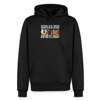 Vache Animal Vaches Ferme Cadeau · Cour Générale - Sweat à capuche Premium bio Homme - noir - Devant - Nico (187cm)