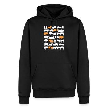 Landwirtschaft Bauernhof Geschenk · Schweine - Männer Premium Bio Hoodie - Schwarz - Vorne - Nico (187cm)