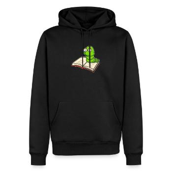Bücherwurm Leseratte Bücher Lesen Kind Schulanfang - Männer Premium Bio Hoodie - Schwarz - Vorne - Nico (187cm)