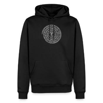 SPIRALE (sombre) - Sweat à capuche Premium bio Homme - noir - Devant - Nico (187cm)