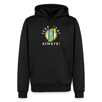 Iced Tea? Always! Eistee - immer - Männer Premium Bio Hoodie - Schwarz - Vorne - Nico (187cm)