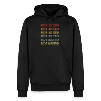 Nicht aufregen | Retro Spruch Design - Männer Premium Bio Hoodie - Schwarz - Vorne - Nico (187cm)