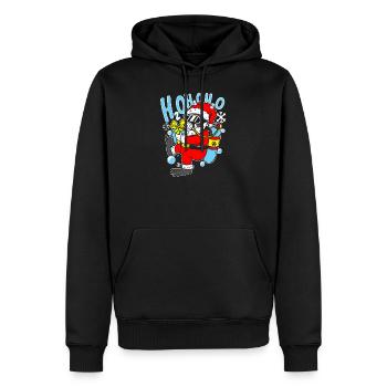 Plongée Père Noël Plongée sous-marine Noël - Sweat à capuche Premium bio Homme - noir - Devant - Nico (187cm)