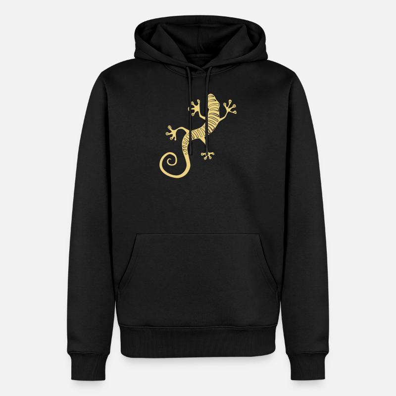 Coole Salamandereidechse oder Gecko - Männer Premium Bio Hoodie - Schwarz