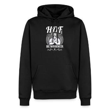 Landwirtschaft Bauernhof Geschenk · Hof Bewohner - Männer Premium Bio Hoodie - Schwarz - Vorne - Nico (187cm)