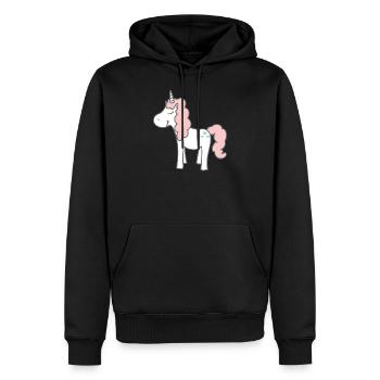 Licorne douce - Sweat à capuche Premium bio Homme - noir - Devant - Nico (187cm)