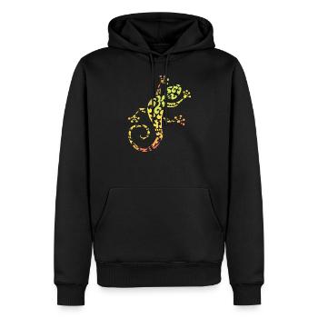 Bunter Gecko oder Salamander - Männer Premium Bio Hoodie - Schwarz - Vorne - Nico (187cm)