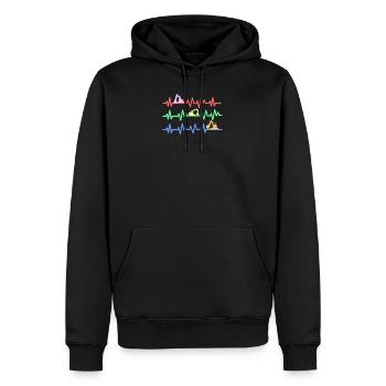 Machine de chantier de construction de pelle cadeau · battement de coeur - Sweat à capuche Premium bio Homme - noir - Devant - Nico (187cm)