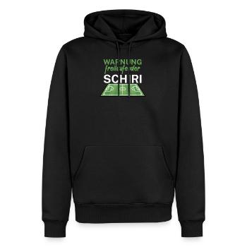 Warnung freilaufender Schiri - Männer Premium Bio Hoodie - Schwarz - Vorne - Nico (187cm)