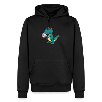 Cute Dinosaur Volleyball Christmas Gift Birthday - Men’s Premium Organic Hoodie - black - Front - Nico (187cm)