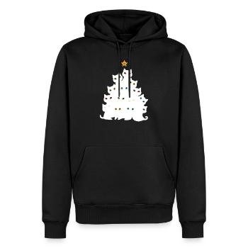 Cat Christmas Tree - Männer Premium Bio Hoodie - Schwarz - Vorne - Nico (187cm)