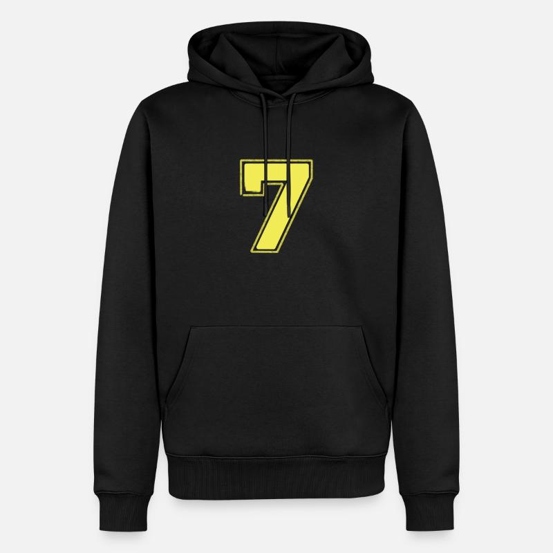 7 Sept - Sweat à capuche Premium bio Homme - noir