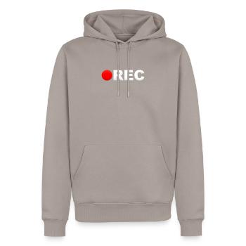 rec - Men’s Premium Organic Hoodie - taupe - Front - Nico (187cm)