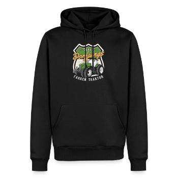 Traktor Landwirtschaft Bauer Geschenk · Dorfjungs - Männer Premium Bio Hoodie - Schwarz - Vorne - Nico (187cm)