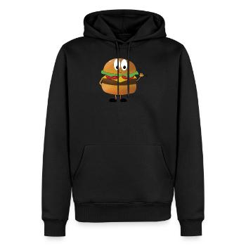 hamburger - Sweat à capuche Premium bio Homme - noir - Devant - Nico (187cm)