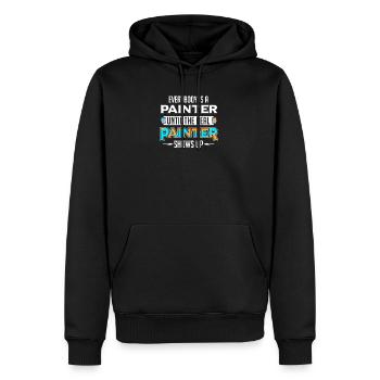 Peintre artiste pinceau peinture peut peinture - Sweat à capuche Premium bio Homme - noir - Devant - Nico (187cm)