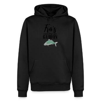 Frais Comme un Gardon Expression Française - Sweat à capuche Premium bio Homme - noir - Devant - Nico (187cm)