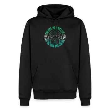 Und in den Wald gehe ich, um meinen Verstand zu verlieren und zu finden - Männer Premium Bio Hoodie - Schwarz - Vorne - Nico (187cm)