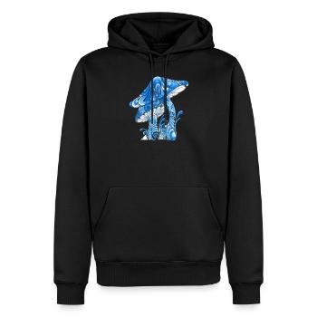 MagicMushroom blau - Männer Premium Bio Hoodie - Schwarz - Vorne - Nico (187cm)