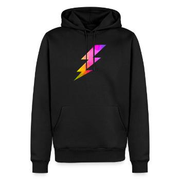 energy arrow - Männer Premium Bio Hoodie - Schwarz - Vorne - Nico (187cm)